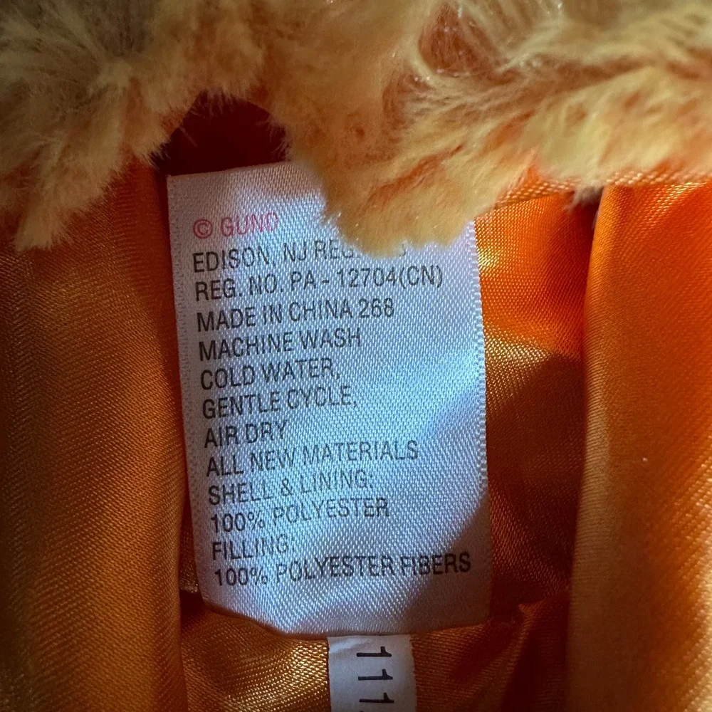 Baby Gund‎ Plush Li'l Carrot Coat Size 6 To 24 Months